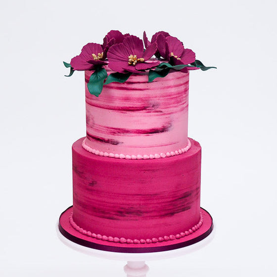 Marbled Flower Crown  | Buttercream Iced Cake with Sugar Flowers