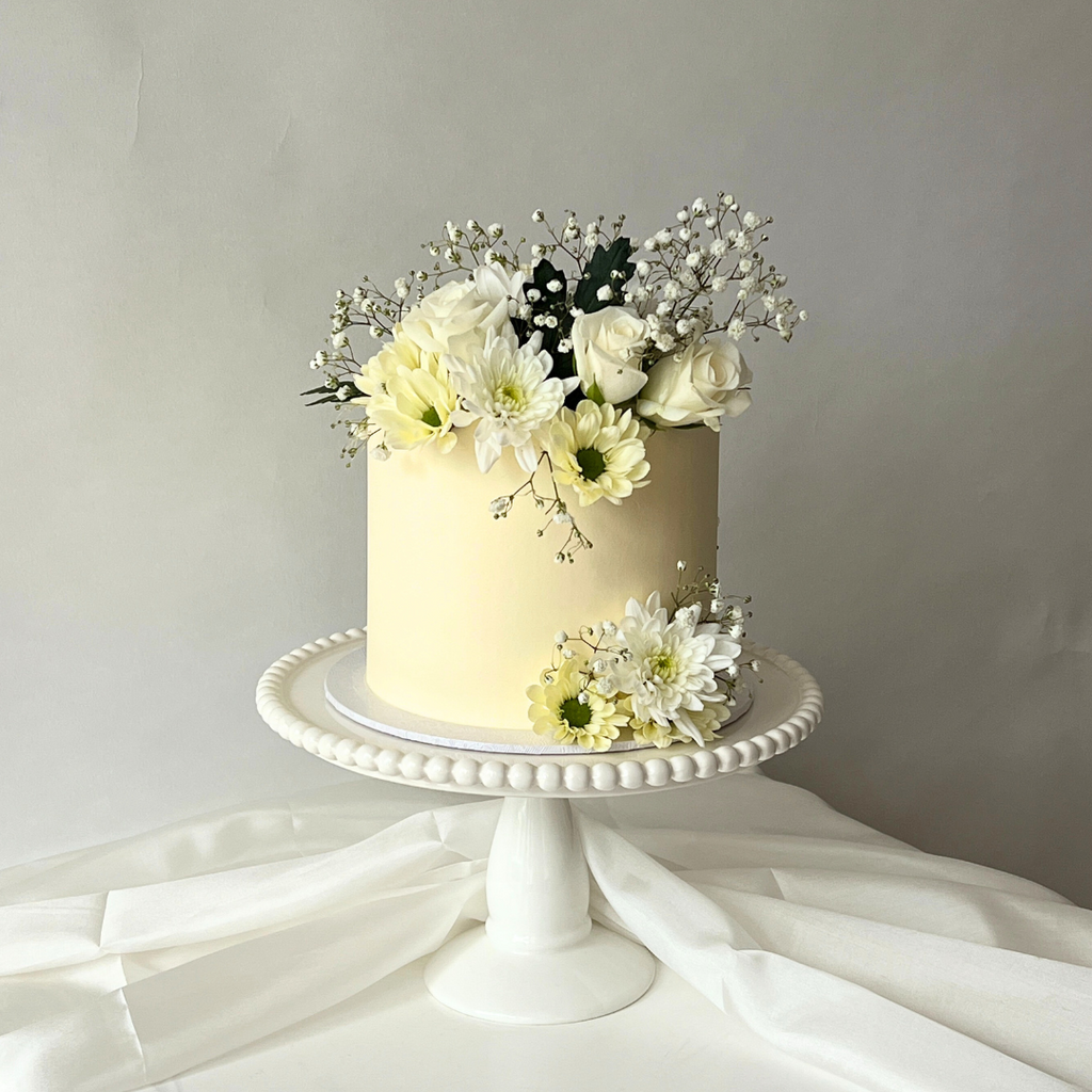 Fresh Florals | Buttercream Iced Cake with Fresh Flowers - Confection ...