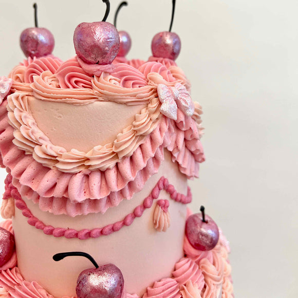 Cherries & Bows | Buttercream Iced Cake