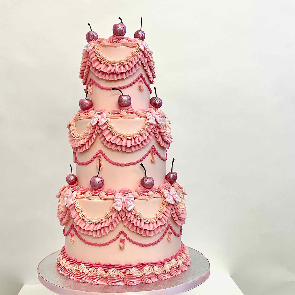 Cherries & Bows | Buttercream Iced Cake