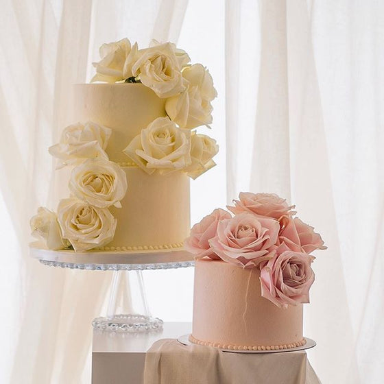 Garden Rose | Buttercream Iced Cake with Fresh Roses