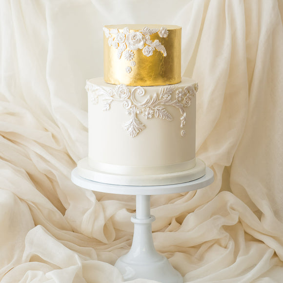 The Golden One | Two Tier Fondant Iced Cake