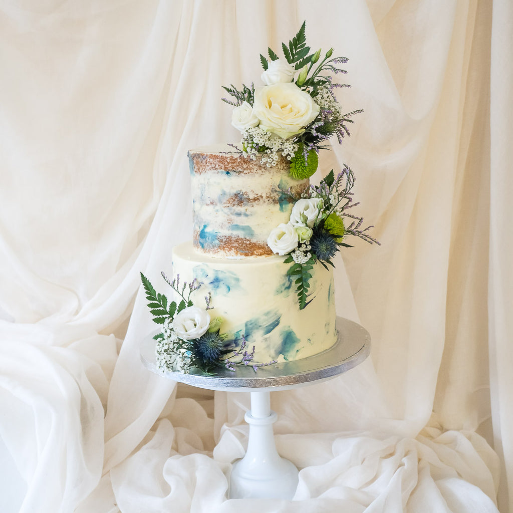 The Semi-Naked Monet  | Semi-Naked Buttercream Iced Cake with Fresh Flowers