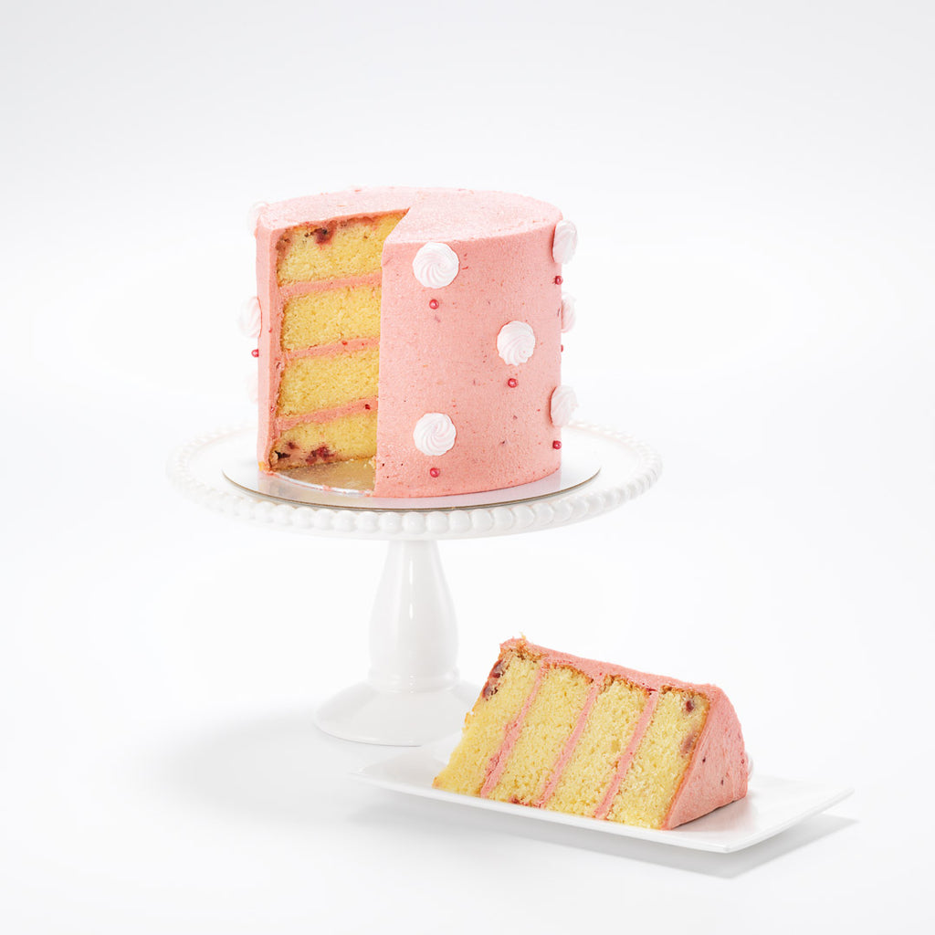 Pink Polka Dots | Buttercream Iced Cake