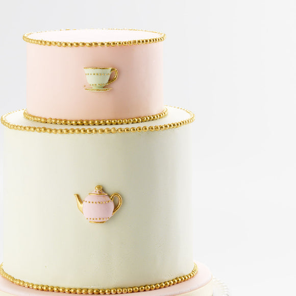 The Tea Party | Two Tier Fondant Iced Cake