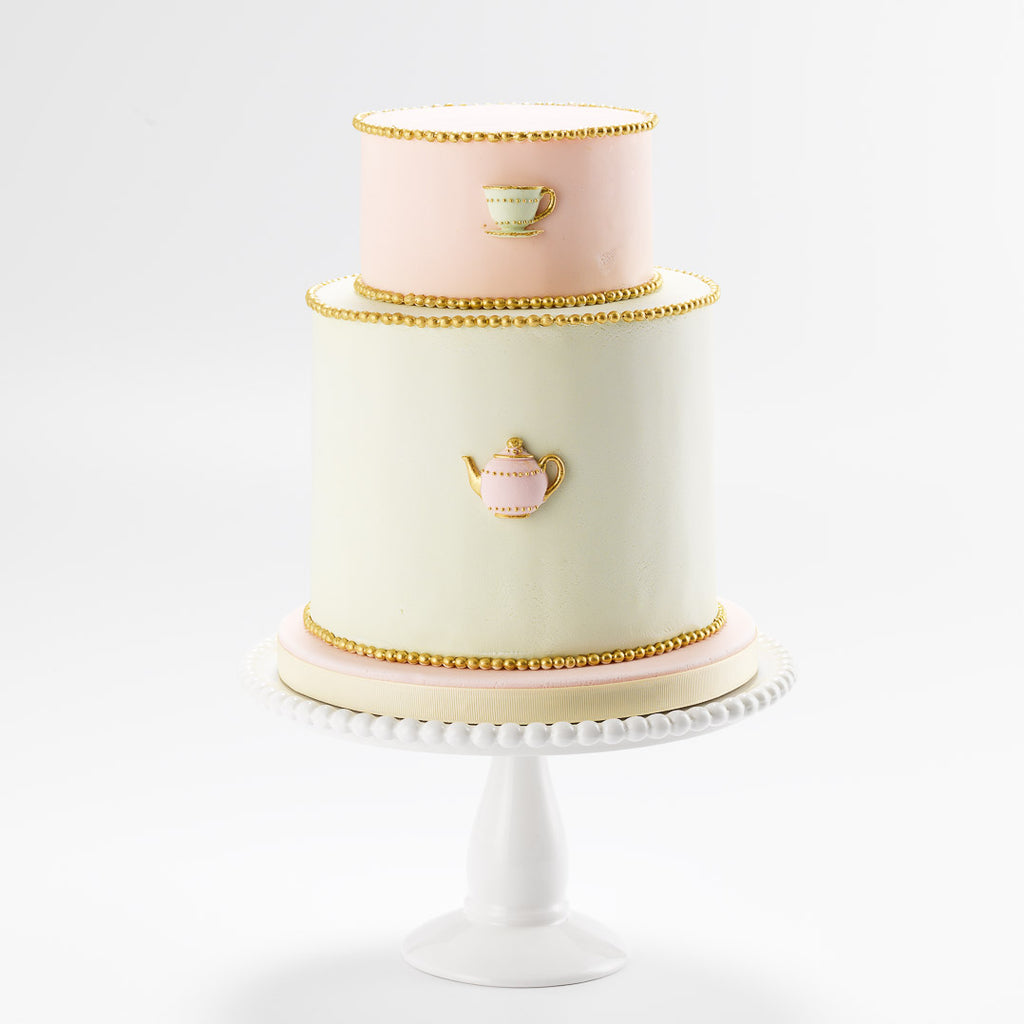 The Tea Party | Two Tier Fondant Iced Cake
