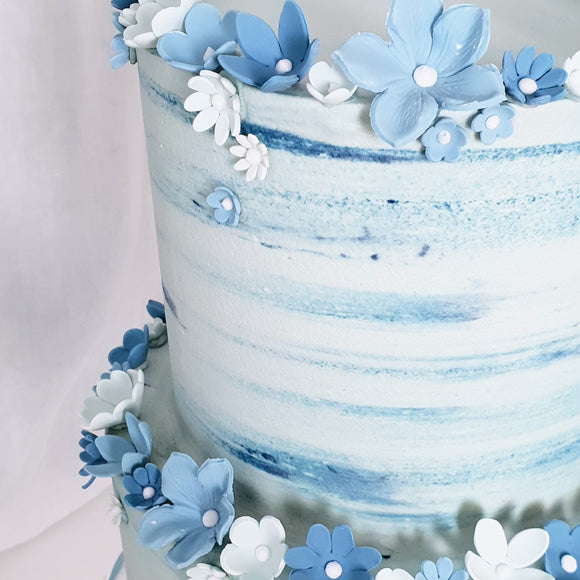Ethereal Blossoms | Buttercream Iced Cake with Sugar Blossoms