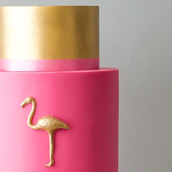 The Flamingo | Two Tier Fondant Iced Cake